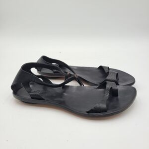 B1 CYDWOQ HANDMADE BLACK LEATHER SANDALS SIZE 39.5 US 9